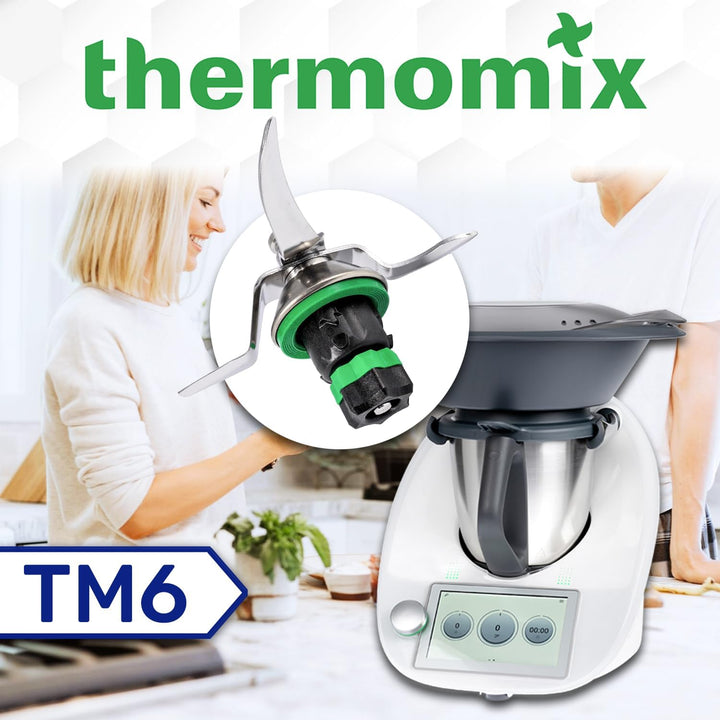 MONTERAL Satz Messer und Dichtungsring für Vorwerk Thermomix TM6 Küchenmaschine - Garantie 10 Jahre