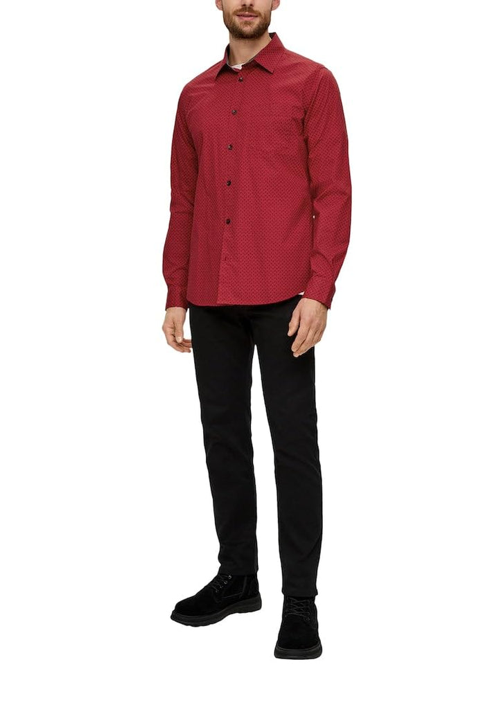 s.Oliver Herren Hemd Langarm mit Minimal AOP XL 31a1, XL 31a1