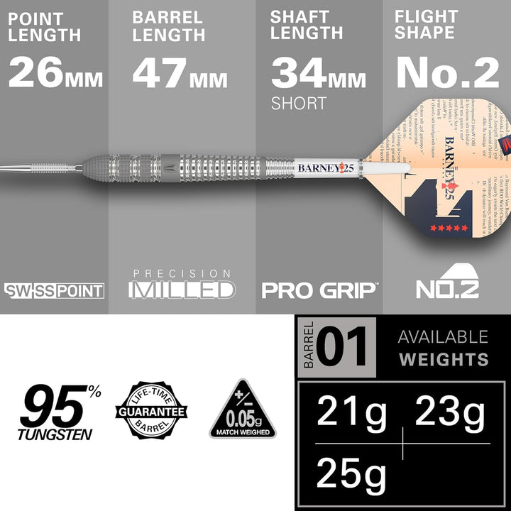 Target Darts Raymond Van Barneveld RVB 25 Year Edition 21G 95% Wolfram Swiss Point Stahlspitze Darts