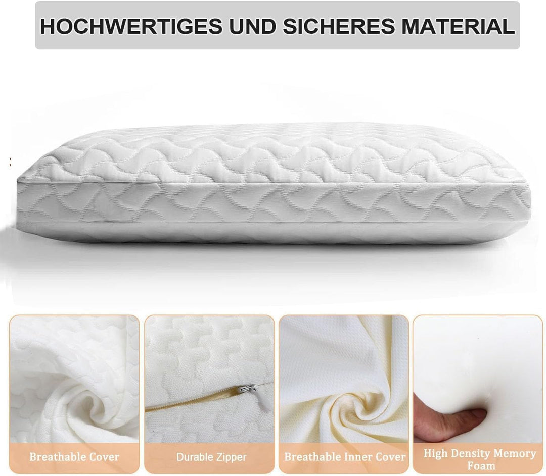 Memory Foam Kissen Kopfkissen für erholsamen Schlaf- Ergonomisches Nackenstützkissen mit Hoher Dicht