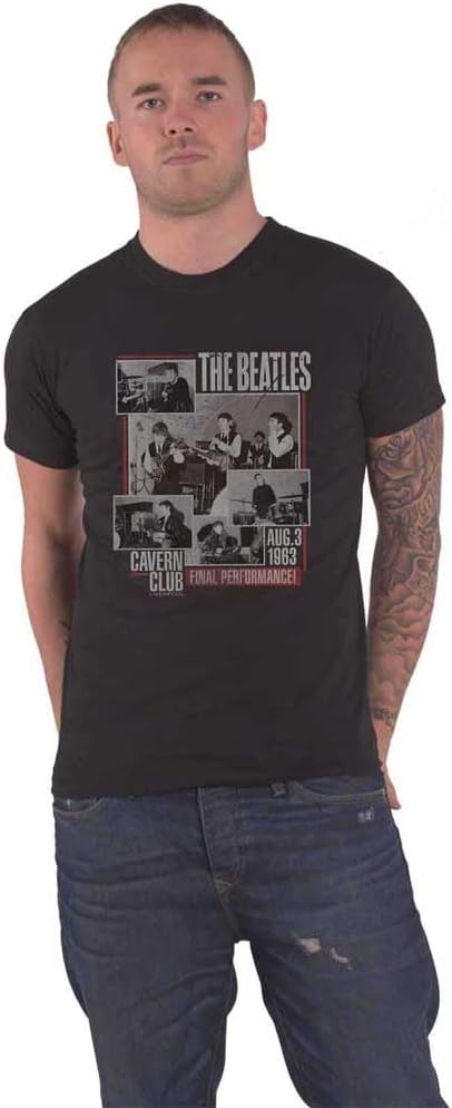 The Beatles T Shirt Final Performance Cavern Club Nue offiziell Herren Schwarz, S Schwarz