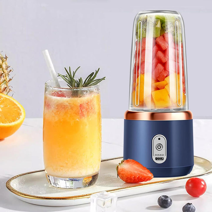 Tragbarer Mixer, 400 ml, Milchshake- und Saftmixer, Handmixer für Shakes, Reise-Entsafter, Becher mi
