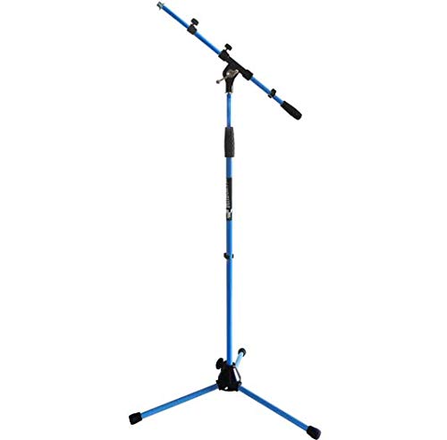 keepdrum MS106 BL Mikrofonstativ Mikrofonständer mit Galgen Blau, Blau