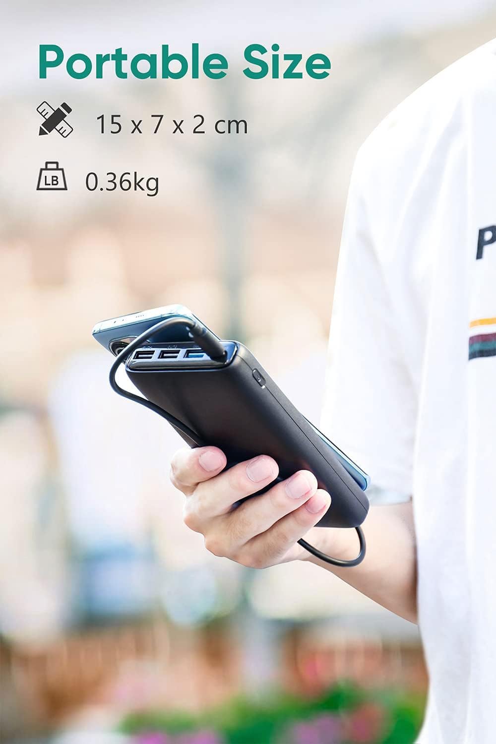 A ADDTOP Powerbank 26800mAh, externer Akku mit 22,5W Power Delivery, Tragbares Ladegerät mit 4 Ports