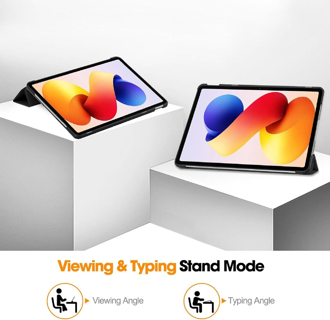 GIOPUEY Hülle Kompatibel mit Xiaomi Redmi Pad 2 Pro 12.1 2025, Flip Case [Bracket-Funktion] 360° Sch