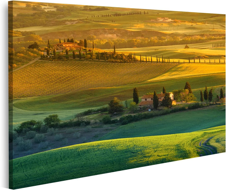 islandburner Bild auf Leinwand Toskana Italien Bilder Wandbilder Poster, 80L x 40B cm