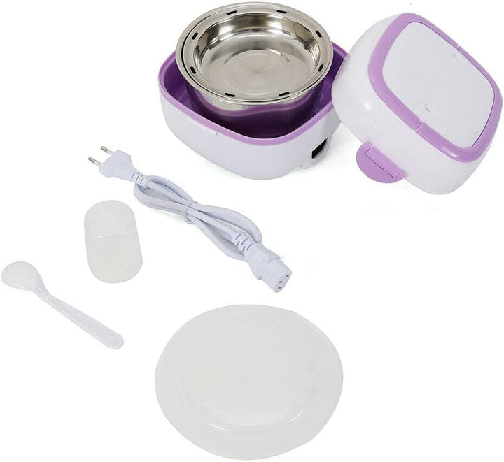 RibasuBB 200W Multifunktionale Elektrische Brotdose, Dampfgarer 1L Tragbarer Reiskocher Dampfgarer,