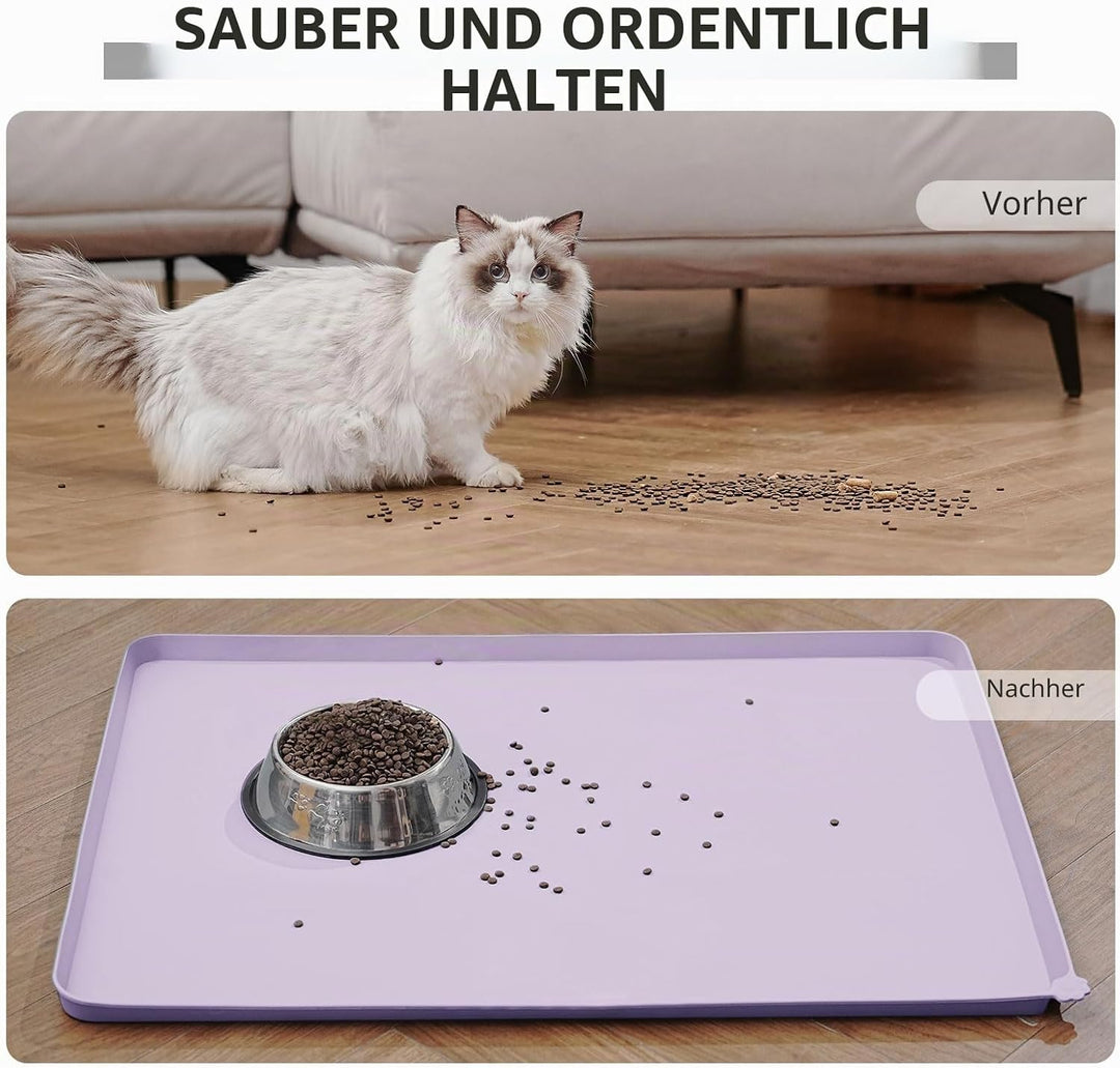 Reopet Hunde- und Katzennapfmatte, wasserdichtes, rutschfestes Silikon, Haustierfuttermatte 53 x 37