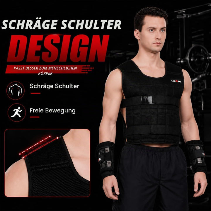Verstellbare Gewichtsweste, 20 kg, Workout, Gewichtsweste, Training, Fitness, Gewichtsjacke für Männ