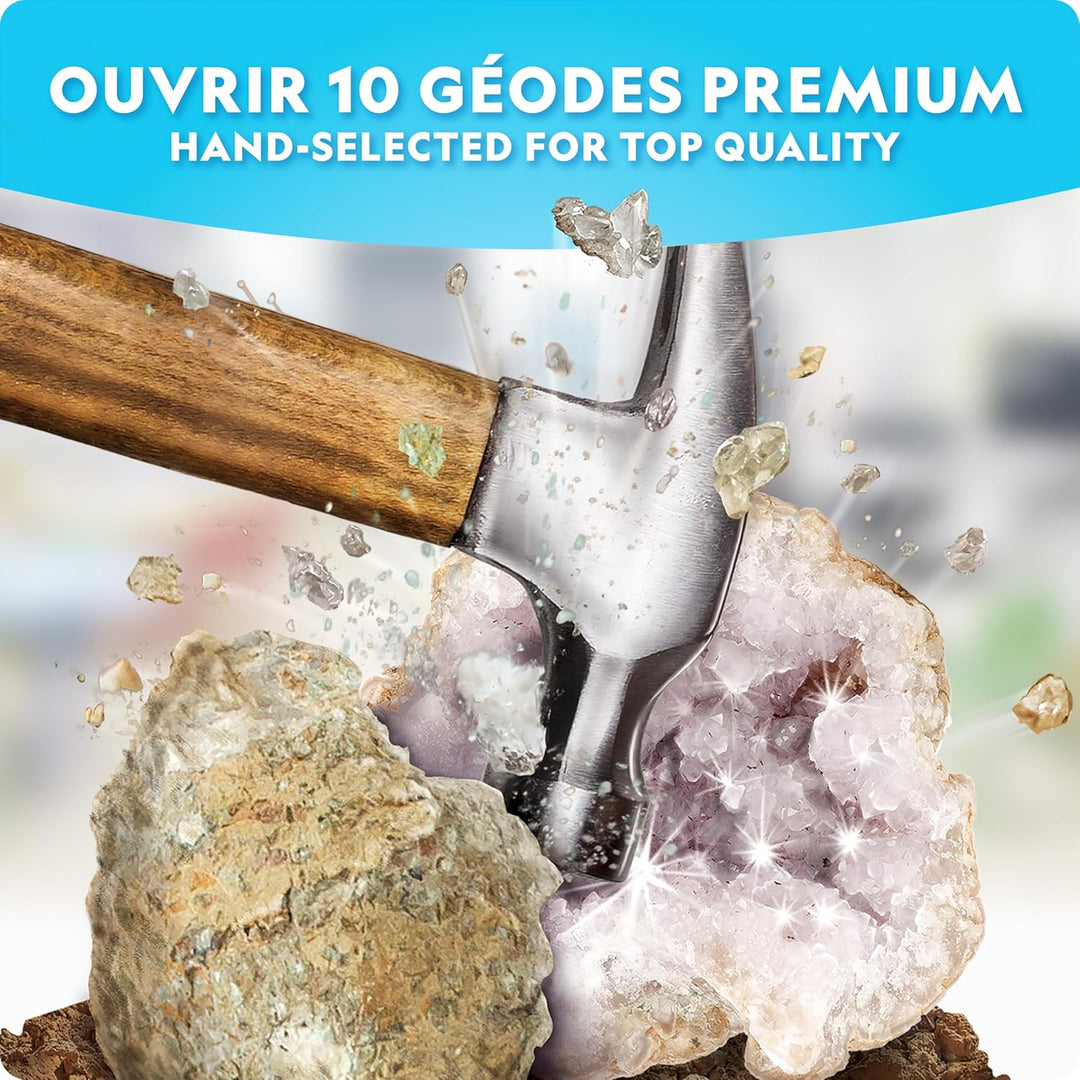 Blue Marble NATIONAL Geographic 15 Premium-Geoden Aufbrech-Set – Mit Schutzbrille, Lernleitfaden & 3