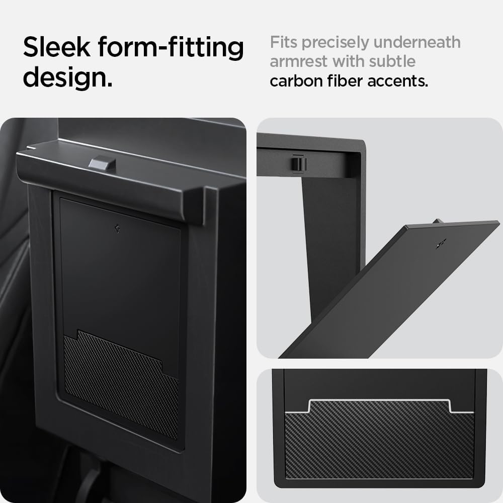 Spigen Tesla Model Y (~2024) und Model 3 (2021-2023) One-Touch Versteckte Aufbewahrungsbox (Carbon E
