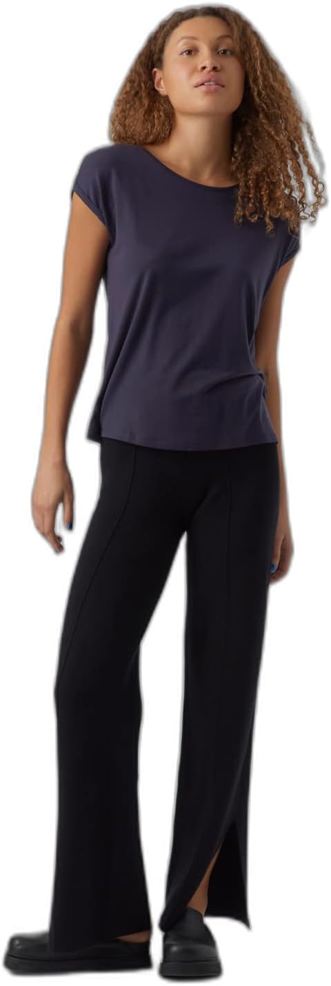 VERO Moda Damen Vmava Plain Ss Top Gajrs Noos T-Shirt XS Night Sky, XS Night Sky
