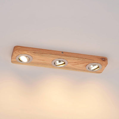 Lindby LED Deckenlampe 'Mikari' (Modern) aus Holz u.a. für Wohnzimmer & Esszimmer (3 flammig,) - Dec