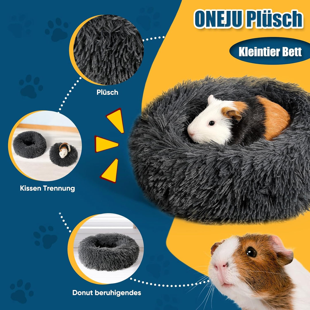 Plüsch Meerschweinchen Bett, Meerschweinchen Kuschelhöhle, herausnehmbares Kissen, super gemütlich,