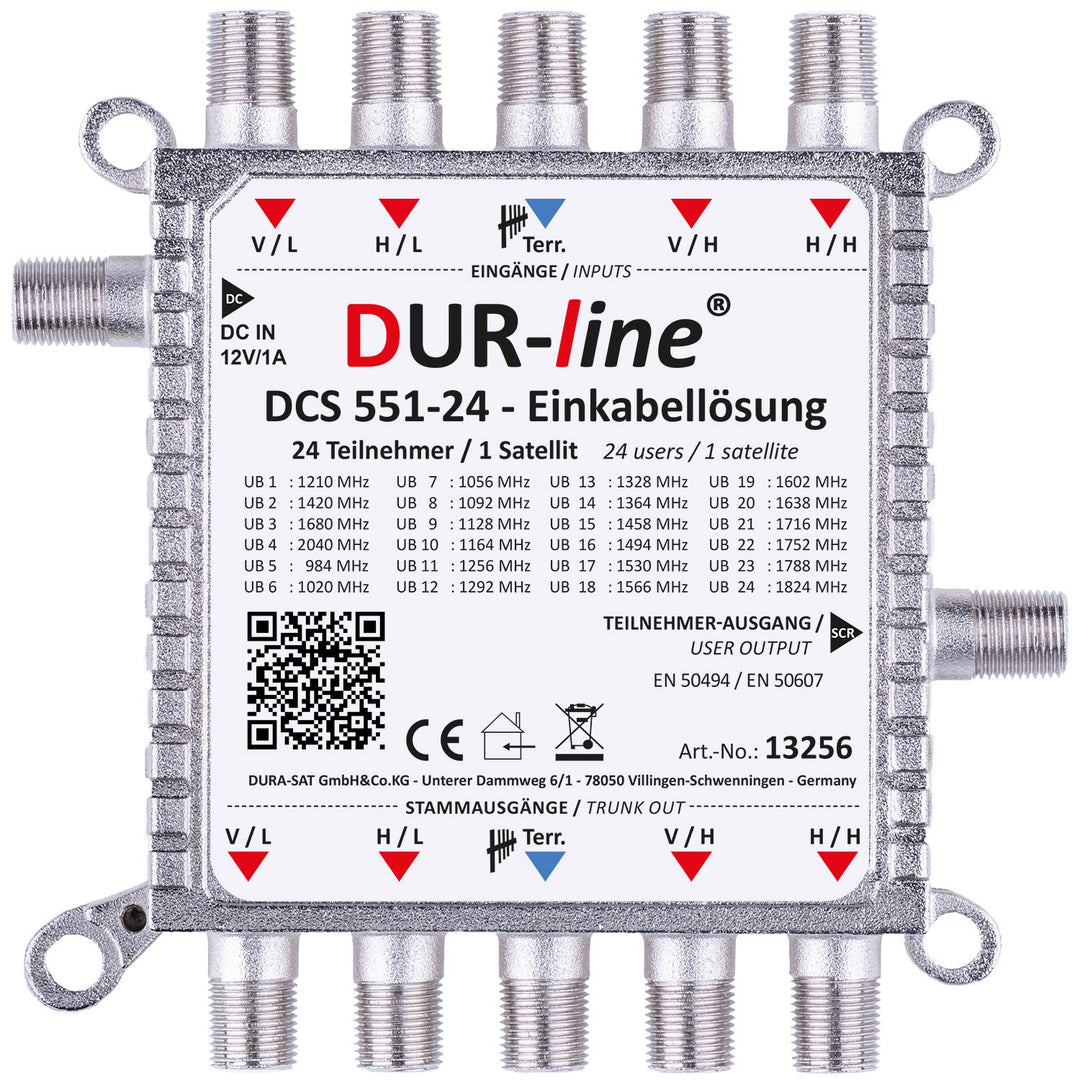 DUR-line DCS 551-24 - preiswerte Einkabellösung für 24 Teilnehmer für Quattro LNB - 1 x 24 SCR/DCSS