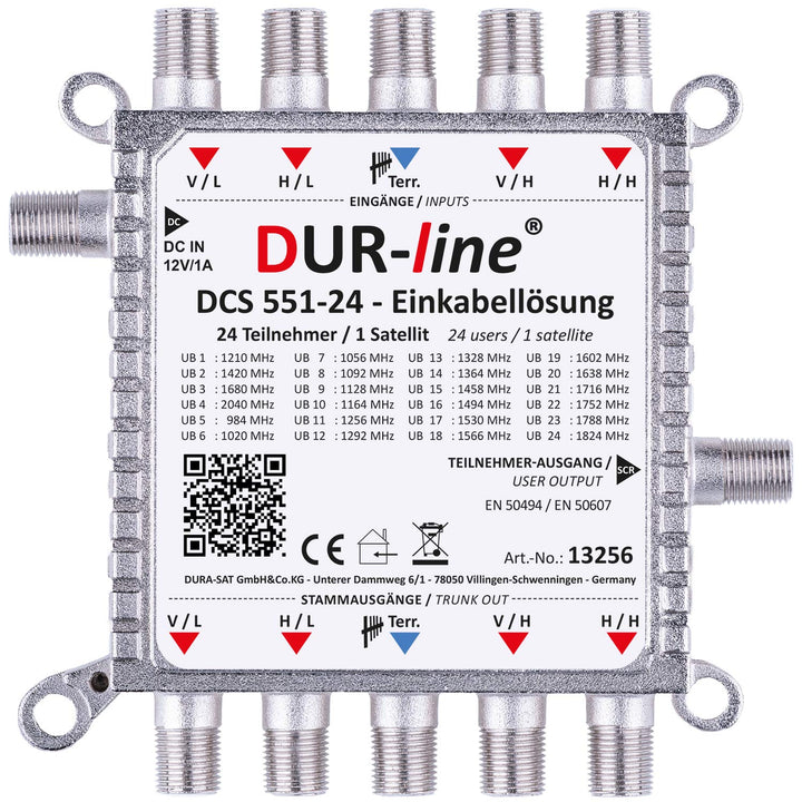 DUR-line DCS 551-24 - preiswerte Einkabellösung für 24 Teilnehmer für Quattro LNB - 1 x 24 SCR/DCSS