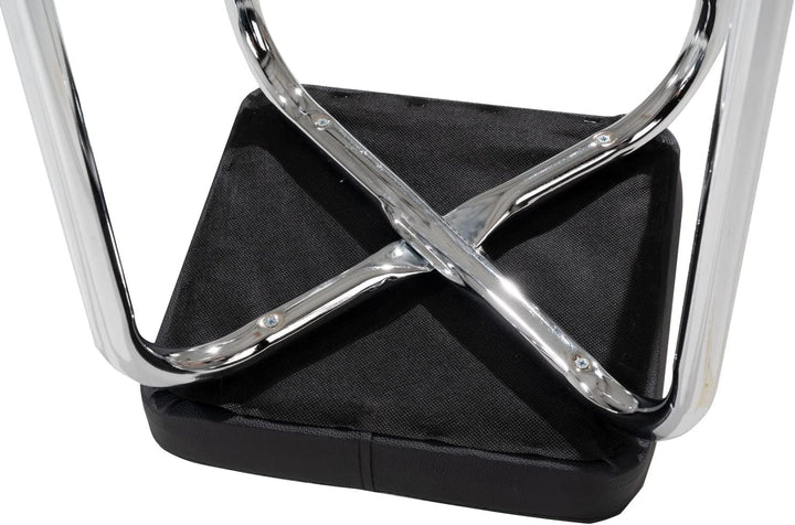 Sitzhocker Metallhocker Stapelhocker | Schwarz | Metall | Kunstleder