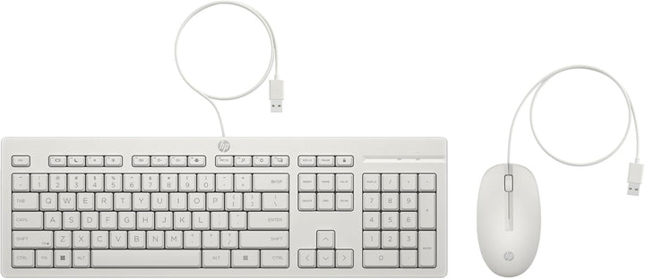 HP 225 - Tastatur-und-Maus-Set - 100% - Full Size - USB - QWERTZ - Deutsch - Cashmere White