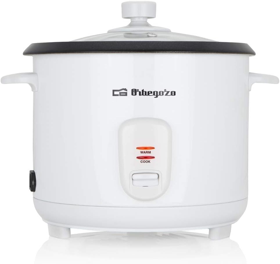 Orbegozo CO 3031 Reiskocher und Dampfgarer, 1,8 Liter Fassungsvermögen, Aluminiumtopf mit Antihaftbe