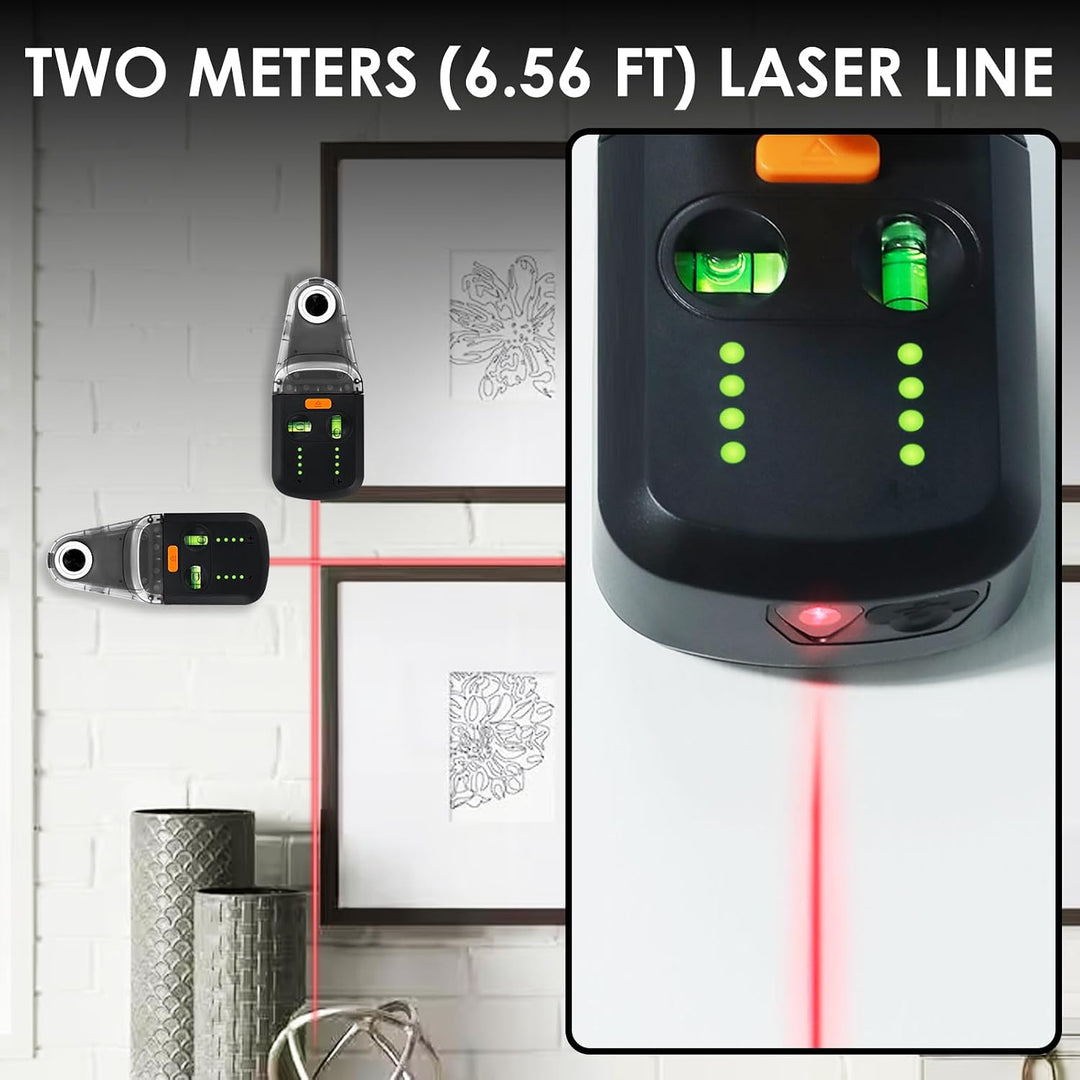4-in-1 Laser Wasserwaage, Wiederaufladbares Elektronische Wasserwaage mit Kreuzwasserwaage,Bohrstaub