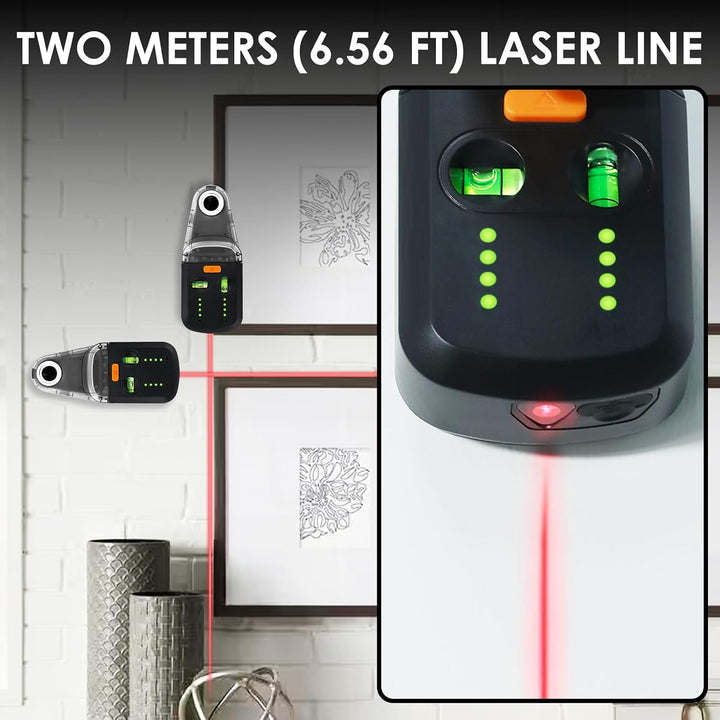 4-in-1 Laser Wasserwaage, Wiederaufladbares Elektronische Wasserwaage mit Kreuzwasserwaage,Bohrstaub