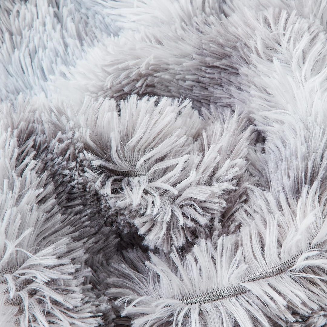 Freyamy Plüsch Bettwäsche 200x220cm Grau Langhaar Flauschig Warm Winterbettwäsche Flanell Samt Biber