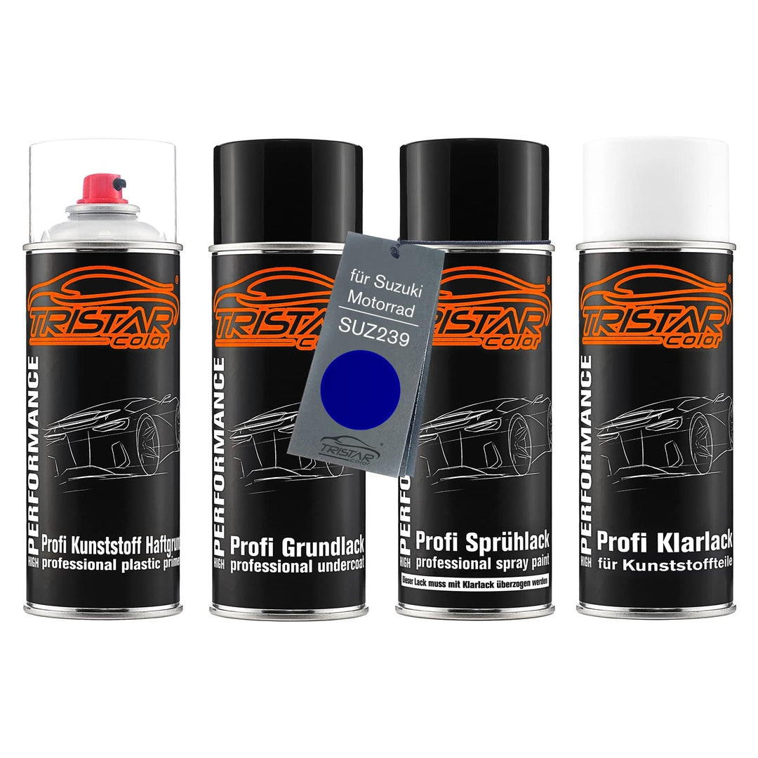 TRISTARcolor Motorradlack Spraydosen Set für Kunststoff Stossstange für Suzuki Motorrad SUZ239 Pearl
