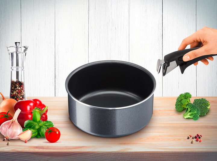Tefal Kasserollen-Set 4 TLG., Grau/Blau, 16, 18 and 20 cm Kasserollen-Set 4 tlg. (16, 18, 20 cm + Gr