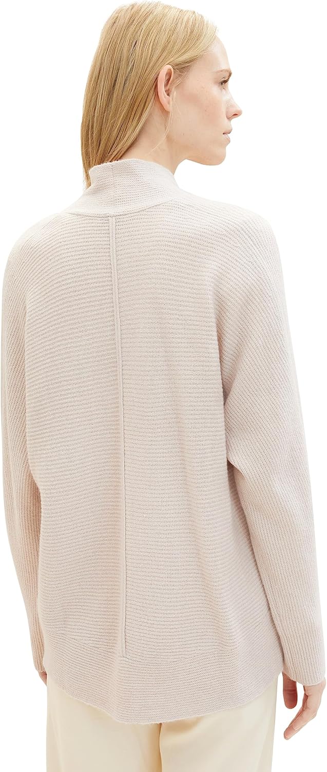 TOM TAILOR Damen Basic Cardigan Strickjacke XL 32398 - Clouds Grey Melange, XL 32398 - Clouds Grey M