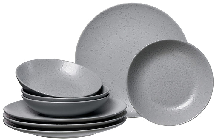 Tafelservice Kitwe, 8-teilig, Grau Grau Tafelservice, Grau Tafelservice