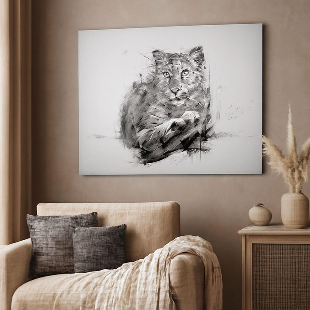Bilder auf Leinwand 100x70cm Leinwandbild mit Rahmen Tier Abstraktion Gross Wanddeko Bild Schlafzimm