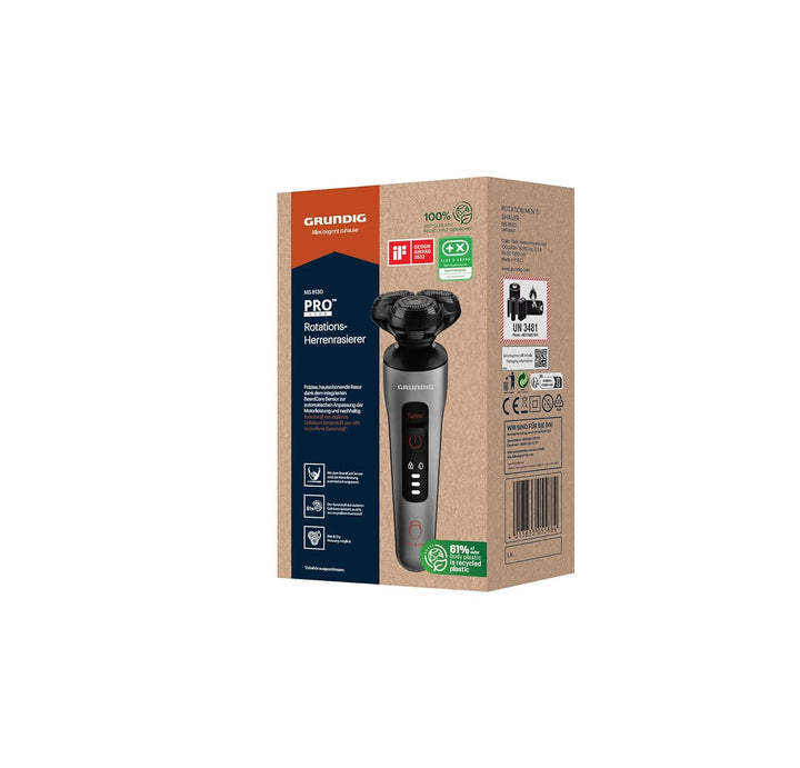 Grundig ProClub MS 8130 Herrenrasierer, BeardCare Sensor, Kunststoff des äusseren Gehäuses aus 61% r