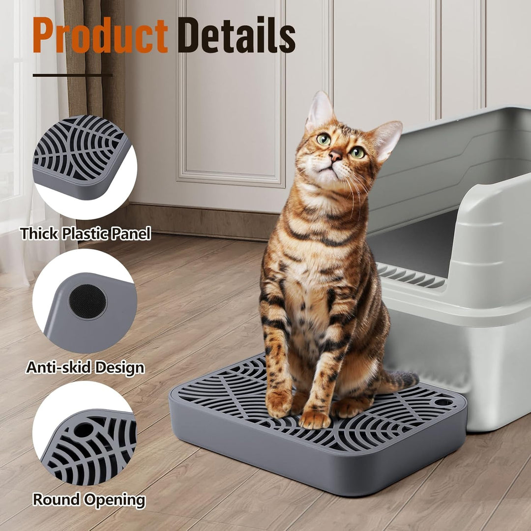 Kunststoff Katzentreppe, Katzentoilettenrampe mit Filterfunktion, Katzenstreu-Filterpedal für Kätzch