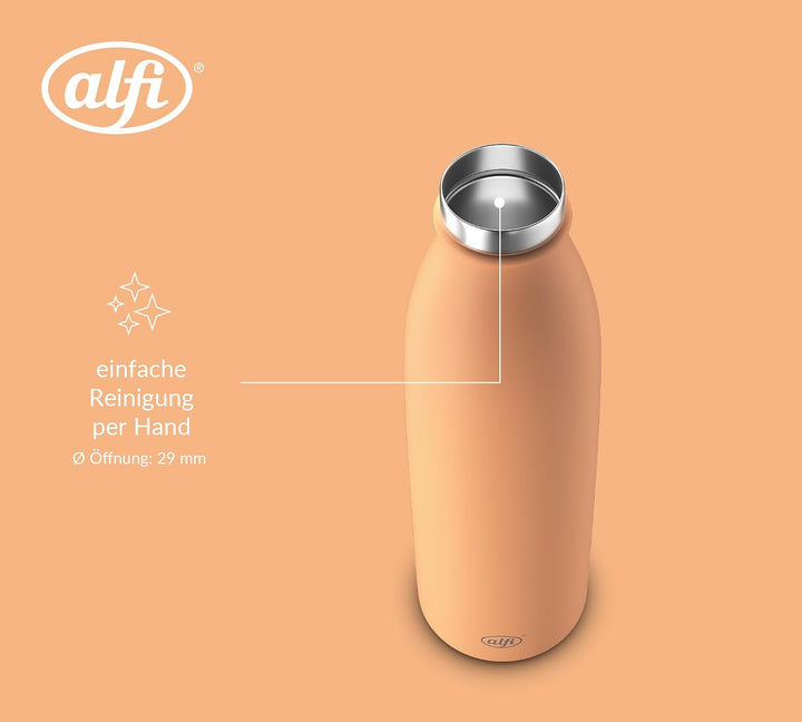 alfi PURE BOTTLE Isolierflasche 0,75 l, 24 h kalt, sunset peach mat | 12 h heiss, Kohlensäurefest, a