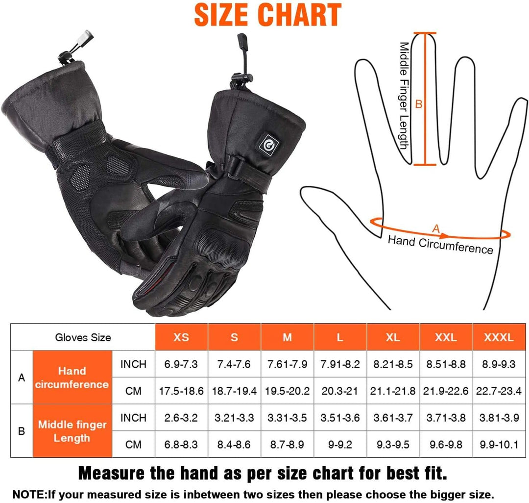 day wolf Beheizte Motorradhandschuhe, IPX66, wasserdicht, Touchscreen, 7,4 V, 2200 mAh, elektrisch,
