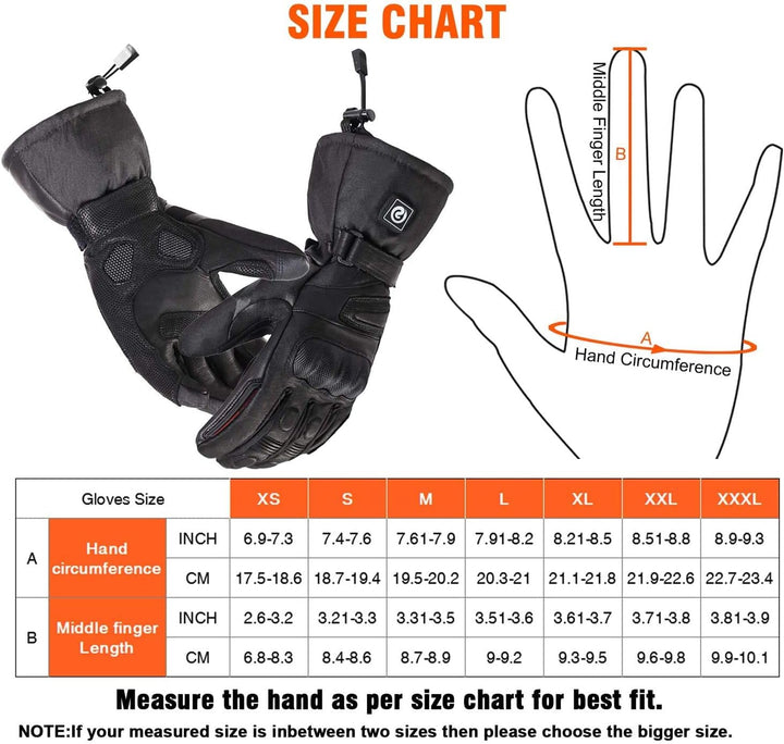 day wolf Beheizte Motorradhandschuhe, IPX66, wasserdicht, Touchscreen, 7,4 V, 2200 mAh, elektrisch,