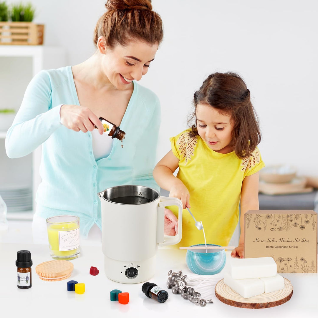 KEARLGMBH Kerzen Selber Machen Set, DIY Kerzenherstellung Kit für Erwachsene Anfänger Kinder mit 8 *