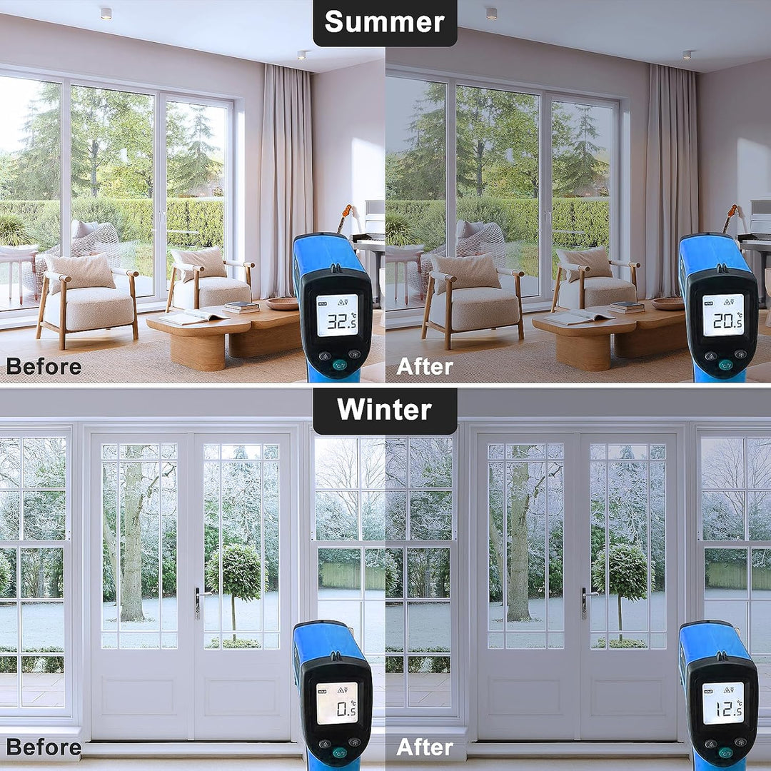 Spiegelfolie Selbstklebend Sonnenschutzfolie Fenster innen UV-Schutz Reflektierende Fensterfolie Sil
