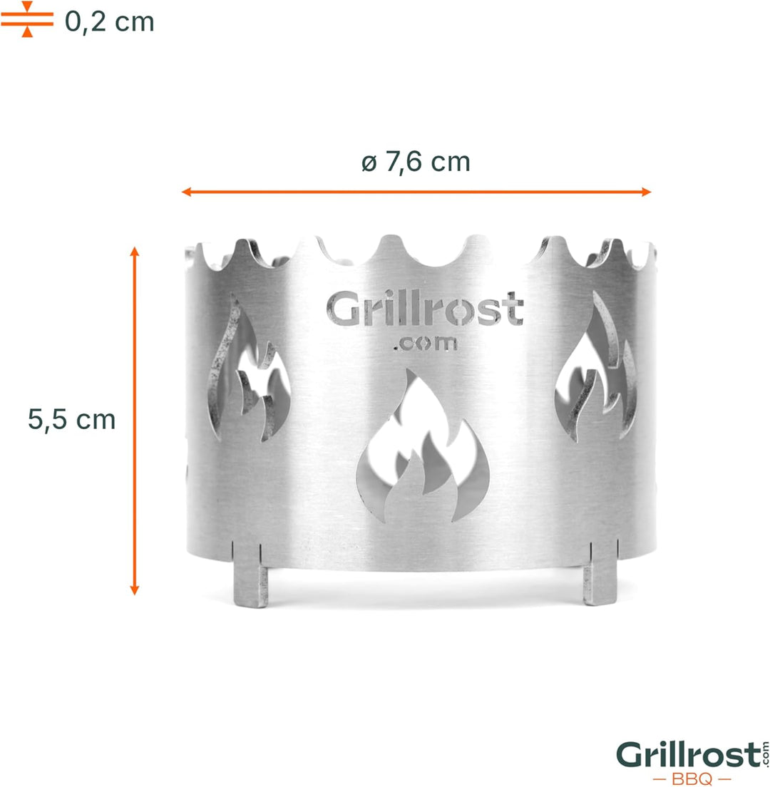 Grillrost.com Das Original Mini Wokaufsatz aus Edelstahl - für Mini Feuerplatte steckbar Mini-Wokauf