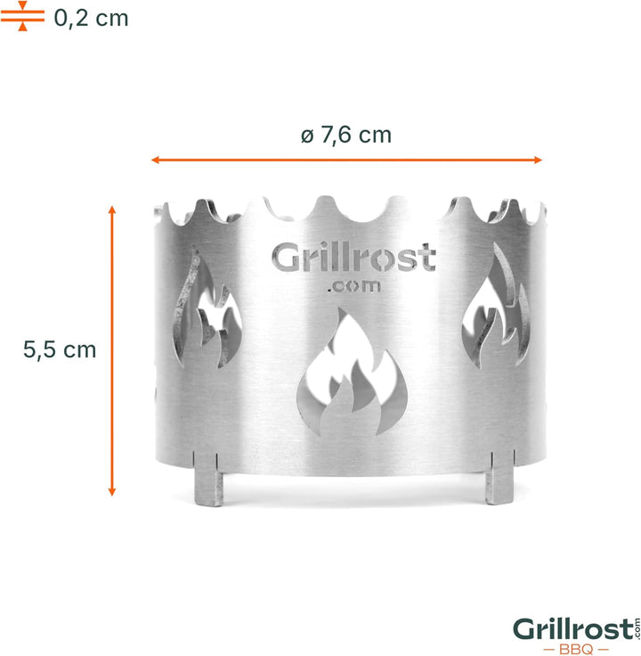 Grillrost.com Das Original Mini Wokaufsatz aus Edelstahl - für Mini Feuerplatte steckbar Mini-Wokauf