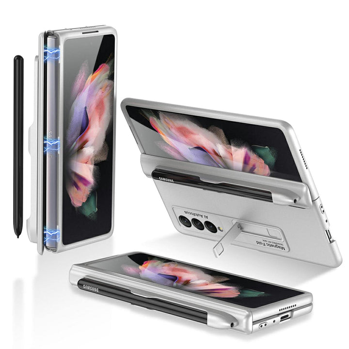 COQUE Galaxy Z Fold 3 5G Hülle, aufklappbare All-Inclusive-Hülle, Stylus Slot klappbare Handyhülle f