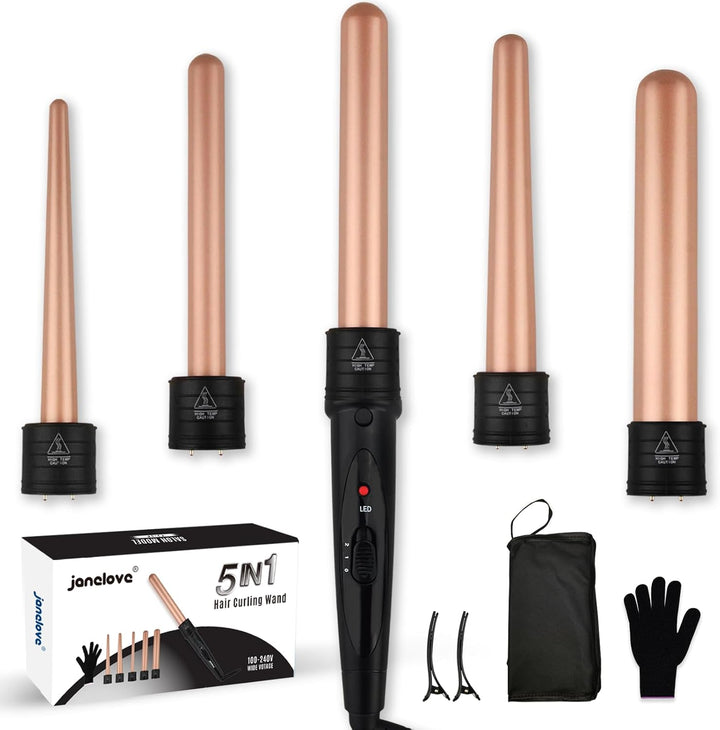 5 in 1 Lockenstab Set Grosse Locken Einstellbare Temperatur Keramikbeschichtung Multifunktions Austa