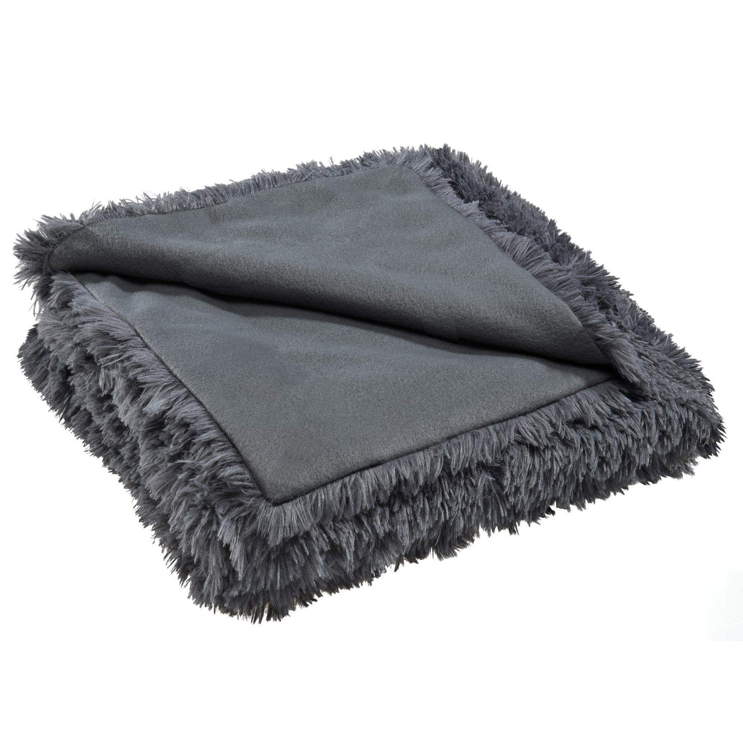 CelinaTex Shetland Bettwäsche 220 x 240 cm 3-teilig grau Polar-Fleece Bettbezug Flokati Optik Bett G