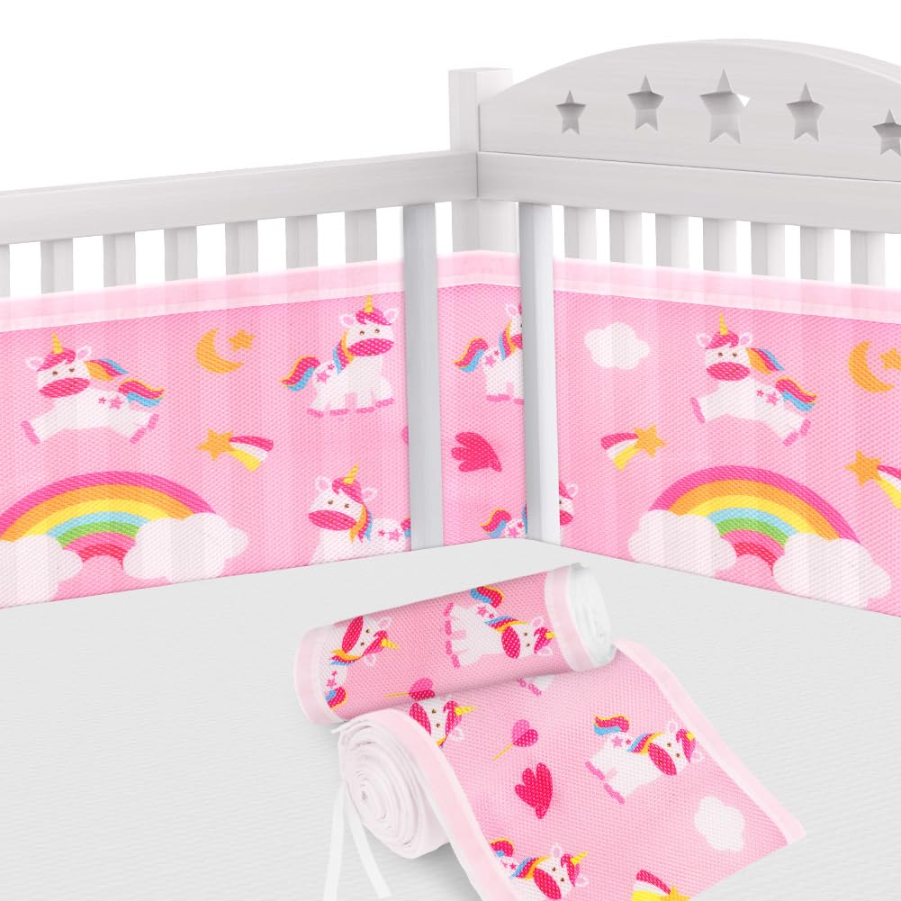 Aolso Bettumrandung Babybett, 2 Stück Nestchen für Kinderbetten Kantenschutz Baby Babybett, Atmungsa