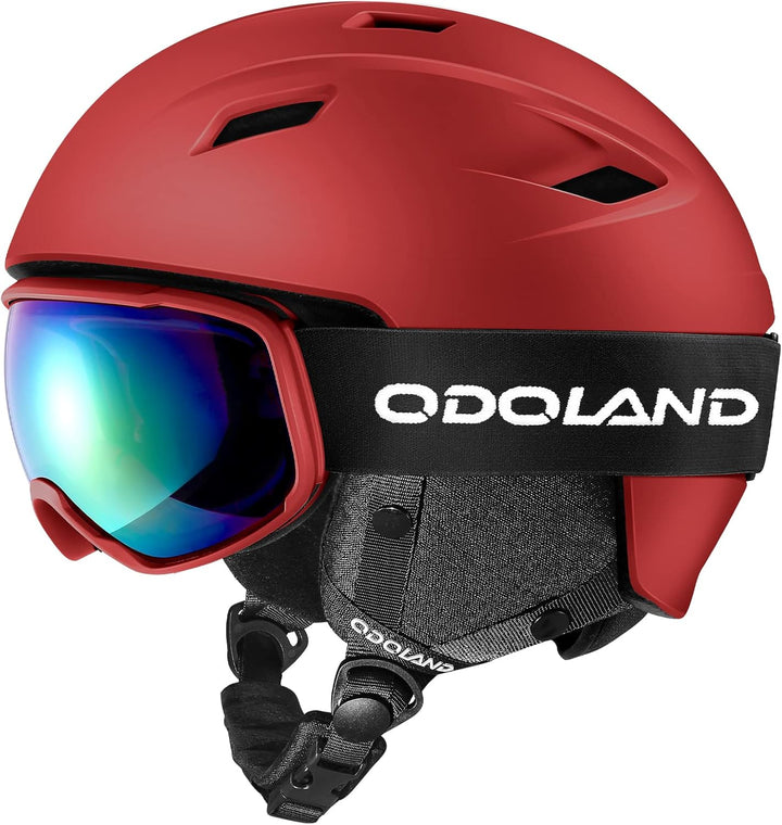 Odoland Skihelm Kit mit Ski Skibrille, Snowboard Helm für Männer Frauen Teenager Kinder, Verstellbar