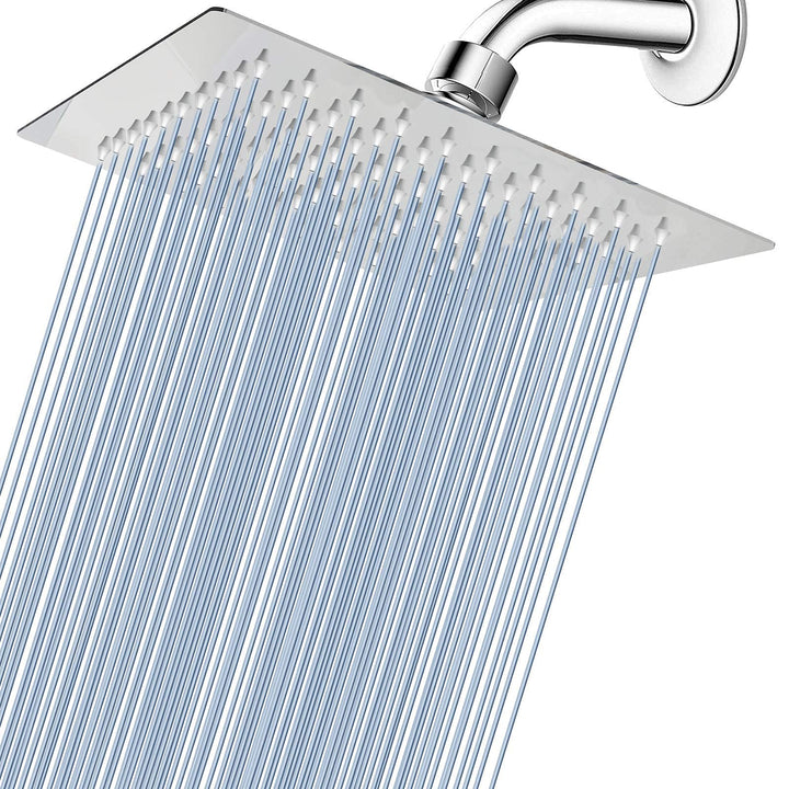 20cm Regenbrause - Voolan Quadrat Hochdruck Duschkopf aus Edelstahl 304 - Komfortables Duscherlebnis