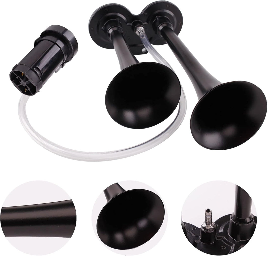 FARBIN Auto Horn 12V 150db Super Loud Air Horn, Dual Trompete Zug Horn Kit für LKW, LKW Horn mit Kom