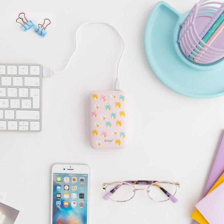 Mr Wonderful Power Bank, Slimmest USB 3A High Speed 10000 Ah Wondee externer Akku Kittens, tragbarer