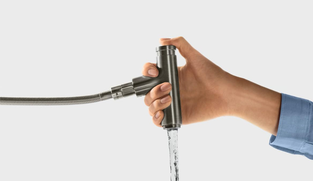 hansgrohe 73820000 Küchenarmatur Metris Select M71, Wasserhahn Küche mit Auslauf Höhe 320 mm, 150° d