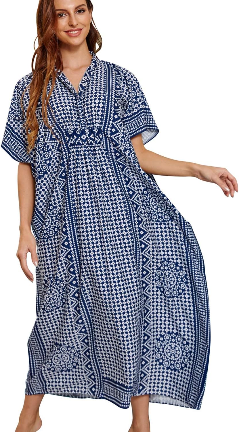 YouKD Frauen Sommer Lange Kaftan Maxi Bohemian Kleid Strand Vertuschungen Bikini Robe Loungewear One